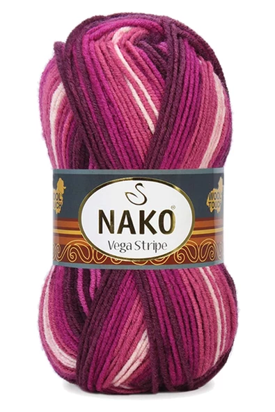 5 Adet Vega Stripe Premium Akrilik El Örgü İpi Yünü No: 82413 - Resim 4