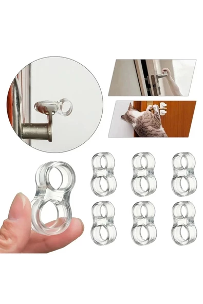 Şeffaf Kapı Kolu Stoperi Kapı Kolu Tamponu 4 Adet Kapı Güvenliği - Resim 7