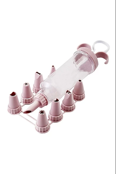 9 Başlıklı Pasta Süsleme Krema Pompası Dekoratif Kek Krema Pompası - 2