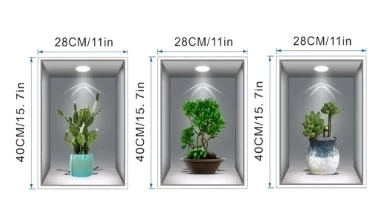 Pratik 3d Çiçek Vazo Duvar Sticker 3 Lü Set Gri Fon - 4