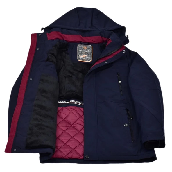 Erkek Büyük Beden Kapüşonlu Spor Mont 85129 BGL-ST04176 - Resim 2