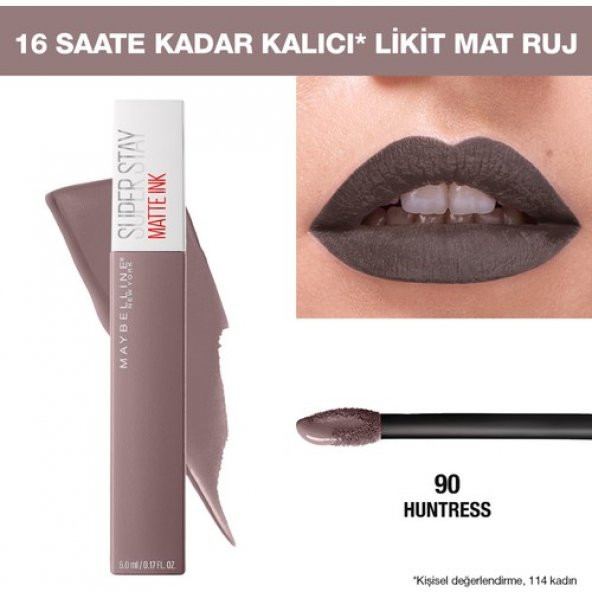 Maybelline New York Likit Mat Ruj - SuperStay Matte Ink Liquid Lipstick 90 Huntress 3600531469443