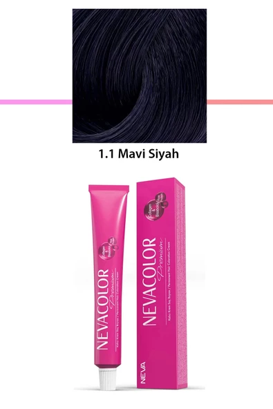 Premium 1.1 Mavi Siyah - Kalıcı Krem Saç Boyası 50 g Tüp - 1