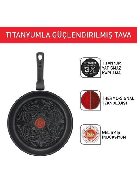 TEFAL Titanyum 3x Force Tava 24 cm