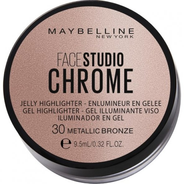 Maybelline New York Face Studıo Chrome Jel Aydınlatıcı No: 30 Metallic Bronze Delist