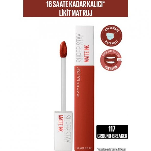 Maybelline New York Super Stay Matte Ink City Edition Likit Mat Ruj - 117 Ground breaker