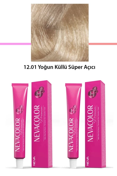 2 li Set Premium 12.01 Yoğun Küllü Süper Açıcı - Kalıcı Krem Saç Boyası 2 X 50 g Tüp - 1