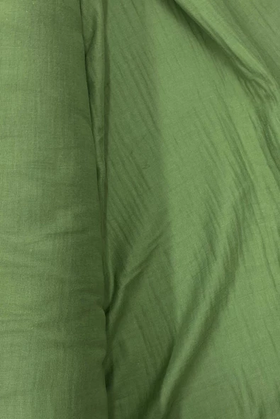 Çok Amaçlı Müslin Pamuklu Bebek Örtü ve Battaniye Kumaşı Müslin Bez Haki 82 - Resim 2