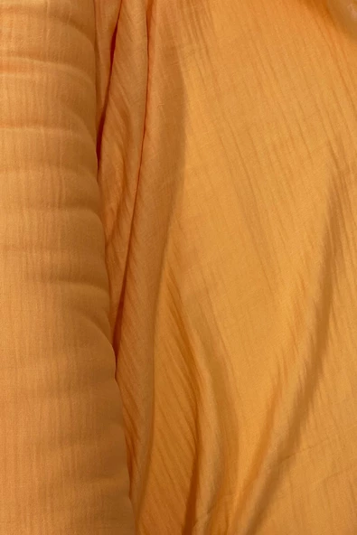 Çok Amaçlı Müslin Pamuklu Bebek Örtü ve Battaniye Kumaşı Müslin Bez Turuncu 7 - Resim 2