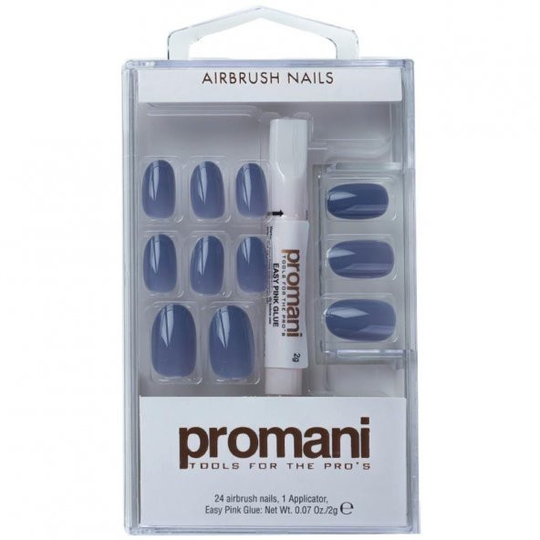 Promani Koyu Mavi Slate Takma Tırnak Kiti - 2