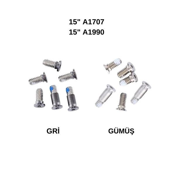 Macbook Pro 15inç A1707 A1990 ile Uyumlu Kapak Vidaları Screw Touchbarlı Model - 5