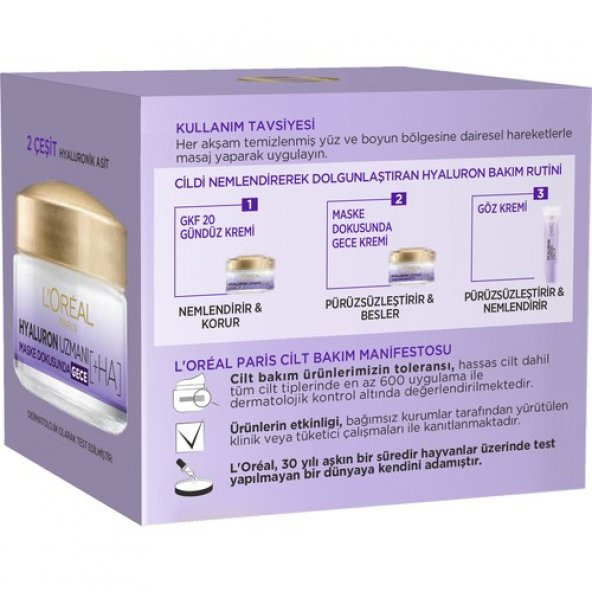 Loreal Paris Hyaluron Uzmanı Cilt Dolgunlaştıran Nemlendirici Krem Gece - 7