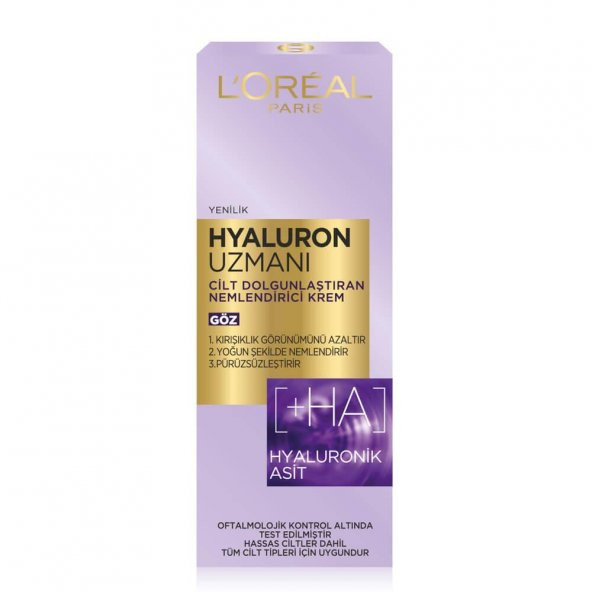 LOreal Paris Hyaluron Uzmanı Cilt Dolgunlaştıran Nemlendirici Göz Kremi 15ml - 2