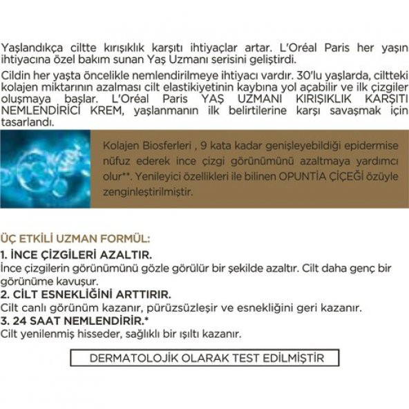 L'Oreal Paris Paris Yaş Uzmanı 30+ Kırışıklık Karşıtı Nemlendirici Krem 50 Ml - 9