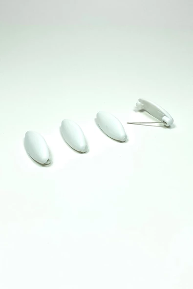 4 Adet Plastik Çengelli Eşarp Ve Şal İğnesi Beyaz 4 cm - Resim 2