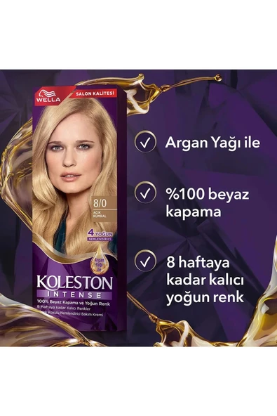 Koleston Intense Saç Boyası 8/0 Açık Kumral - Salon Kalitesi - Resim 5