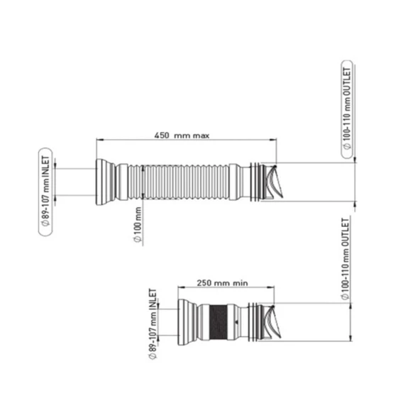 Çekvalfli Körüklü Klozet Gider Borusu/haşere Koku Önleyici Körüklü Klozet Kadası - Resim 3