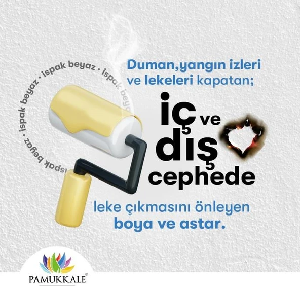 Pamukkale İspak Nikotin,Yağ,İs,Rutubet,Nem,Küf,Mürekkep,Ruj Leke Örtücü 2.250 Gr - 2