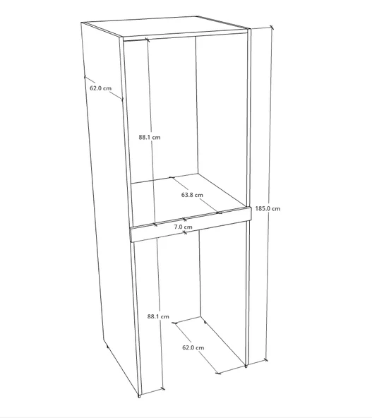 AMAZON MDF BEYAZ ÇAMAŞIR MAKİNESİ VE KURUTMA MAKİNESİ DOLABI - 3