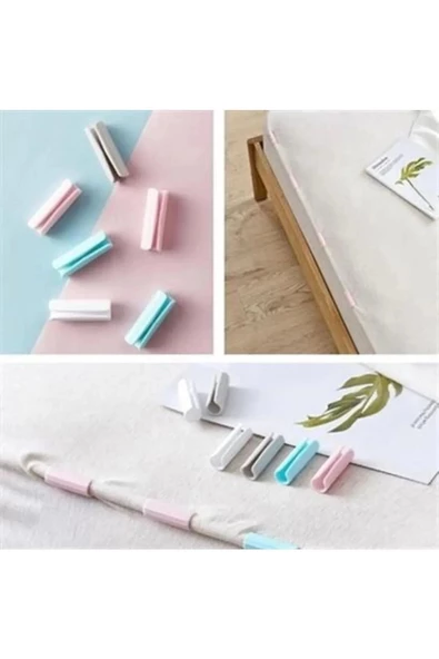 12 Adet Çok Amaçlı Çarşaf Tutucu, Sabitleyici, Kaydırmaz Nevresim Örtü Düzenleyici Klipsler - Resim 7