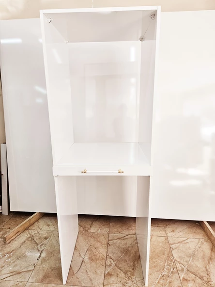AMAZON MDF BEYAZ ÇAMAŞIR MAKİNESİ VE KURUTMA MAKİNESİ DOLABI - 5