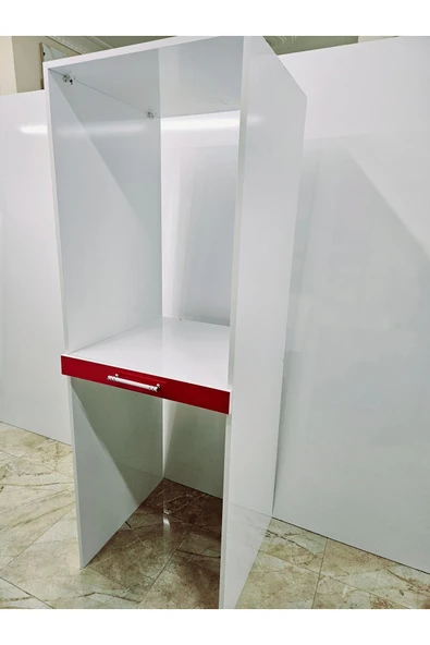 Lavanta Mobilya İmalat MDF (HIGH GLOSS) REN KIRMIZI ÇAMAŞIR MAKİNESİ VE KURUTMA MAKİNESİ DOLABI - 6
