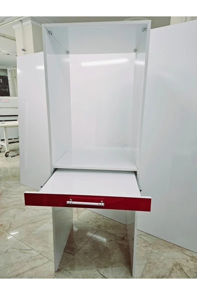 Lavanta Mobilya İmalat MDF (HIGH GLOSS) REN KIRMIZI ÇAMAŞIR MAKİNESİ VE KURUTMA MAKİNESİ DOLABI - 5
