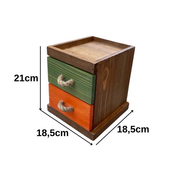 Ahşap Çekmeceli Organizer Renkli - 3