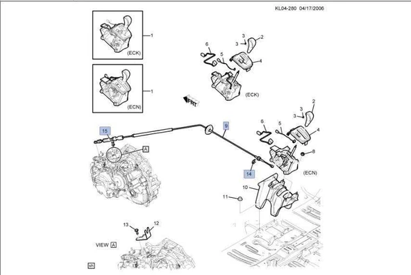 Chevrolet Captiva 2007 - 2011 C100 Otomatik Vites Halatı Orjinal,96625503