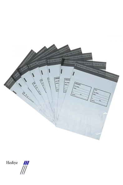 Büyük Boy Cepli Kargo Poşeti 35x45+5 cm - 100 Adet (40+40=80 Mikron) ürün görseli