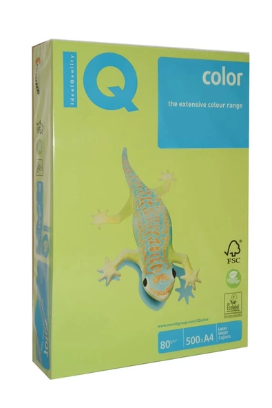 Mondi IQ Color Renkli Fotokopi Kağıdı A4 80 Gram 500 Limon Yeşili Yoğun