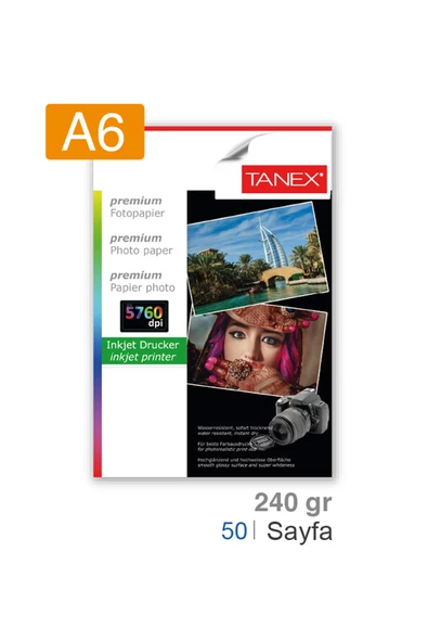 Tanex Fotoğraf Kağıdı A6 240 gr 100 mm x 150 mm 50 Sayfa