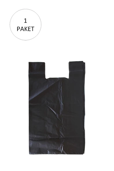 Siyah Hışır Atlet Poşet Mini Boy 22x31 cm 1 Paket Takriben 500 Adet - 1