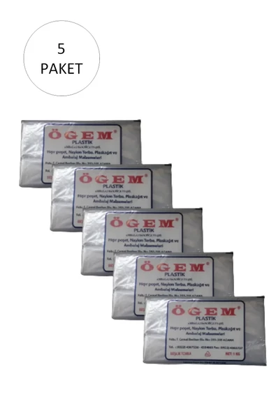 Bakkaliye Naylon Torba Beşlik 30x52 cm 1 kg 5 Paket (Takriben 525 Adet) ürün görseli