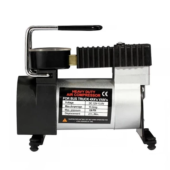 OTO MOTTO Araba Oto Araç Lastik Şişirme Pompası 150 Psi Metal Gövde Çakmaklık Girişli Hava Kompresörü - 5