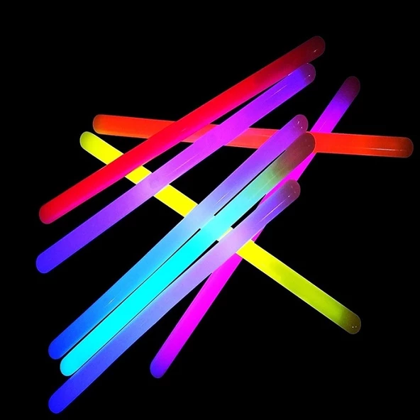 100 ADET KALIN GLOW STİCK PARTİ IŞIĞI NEON IŞIK FOSFORLU ÇUBUK IŞIKLI ÇUBUK ULTRA CANLI PARLAK IŞIK - Resim 3