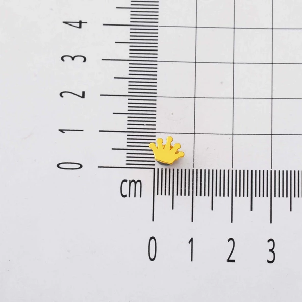 Kral Tacı 22 Ayar Pimli Altın Küpe - Resim 4