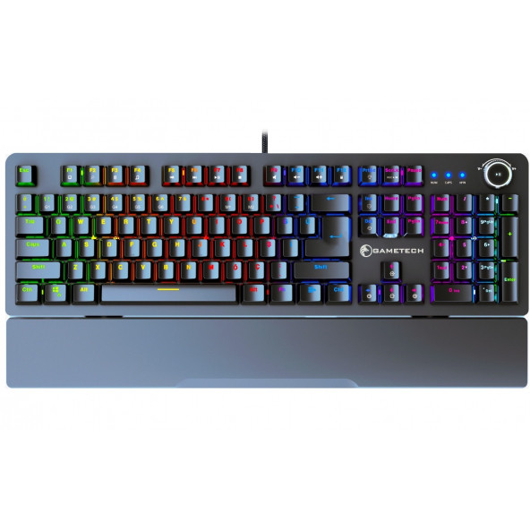 Gametech Black Rider Blue Mavi Switch RGB Gradyen Pro Gaming Oyuncu Mekanik Klavye