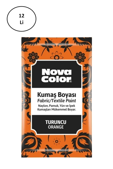 Nova Color Toz Kumaş Boyası Turuncu 12 Gr Nc-906 12'li