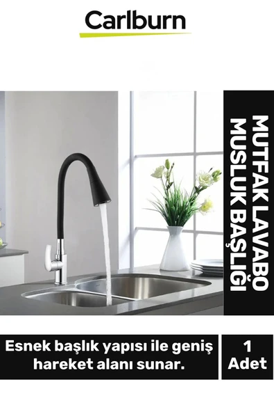 Özel Üretim Yüksek Kaliteli Esnek Paslanmaz Çelik Siyah Gövde Mutfak Lavabo Musluk Başlığı