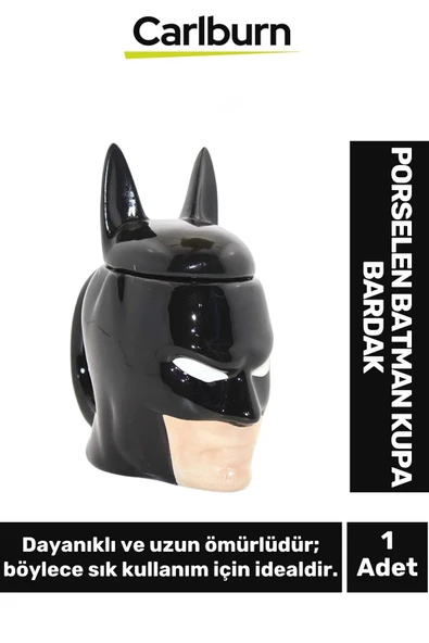 Özel Tasarım Dekoratif Şık Hediyelik Porselen Batman Kupa Bardak 15*15 Cm