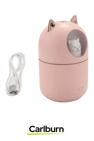 Özel Üretim Usb Kablolu Loş Işıklı Ultra Sessiz Sevimli Kedi Tasarımlı H2o Hava Nemlendirici - 3
