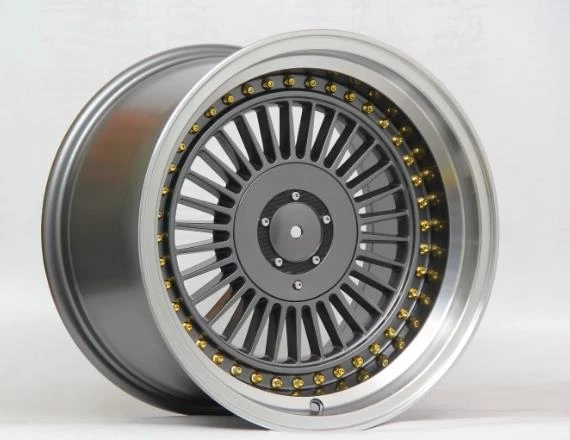4*100*16  4*108*16*10.0 CH73.1 GUNMETAL LIP POLISH GOLD RIVES