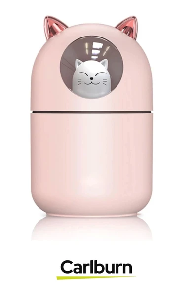 Özel Üretim Usb Kablolu Loş Işıklı Ultra Sessiz Sevimli Kedi Tasarımlı H2o Hava Nemlendirici - 2