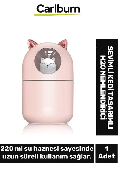 Özel Üretim Usb Kablolu Loş Işıklı Ultra Sessiz Sevimli Kedi Tasarımlı H2o Hava Nemlendirici