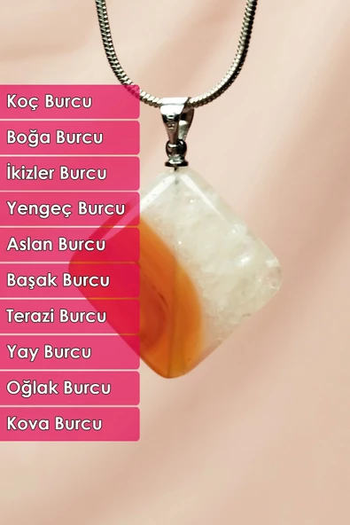 Akik Doğal Taşı Zincirli El Yapımı Kolye Uç: 3 cm Zincir: 20 cm kutulu - Resim 4