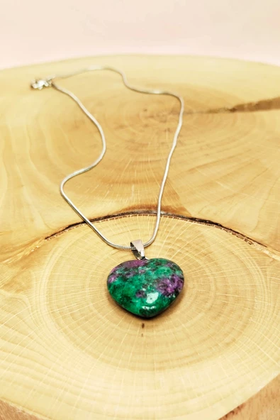 Azurit Doğal Taşı Zincirli El Yapımı Kolye Uç: 2 cm Zincir: 20 cm Kutulu - Resim 6