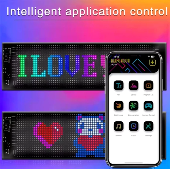 Pixel Led Panel Animasyon Yazı Göz Ekleme 9×37Cm - 4