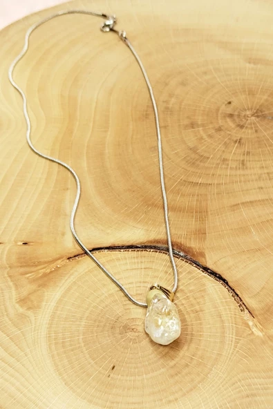 Sitrin Doğal Taşı Zincirli El Yapımı Kolye Uç: 2 cm Zincir: 20 cm Kutulu - Resim 4