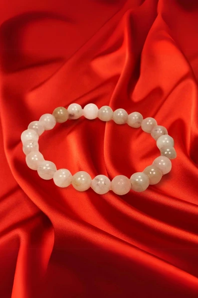 Pembe Kuvars Doğal Taş Bileklik Kutulu - 4